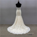 Crystal design gorgeous bridal dress Bead lace strapless mermaid wedding dress